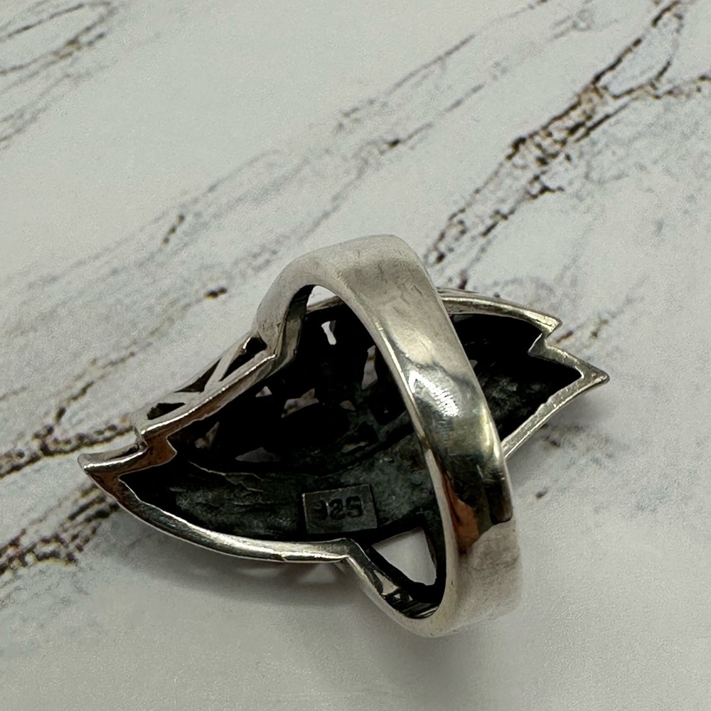 Chic Silver and Fuchsia Stone Ring - Picture 5 of 5